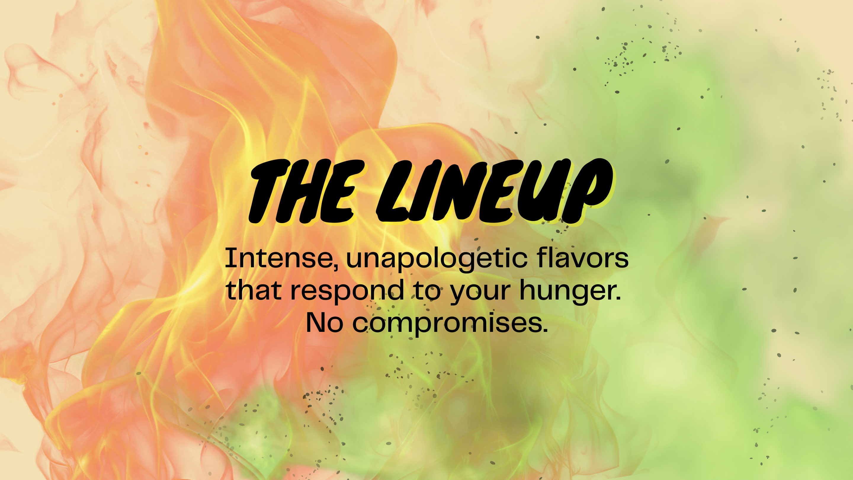 Shop All Nomnomz sorghum puffs. Full collection banner showing the full lineup of spicy and savory sorghum puffs with intense unapologetic flavors.