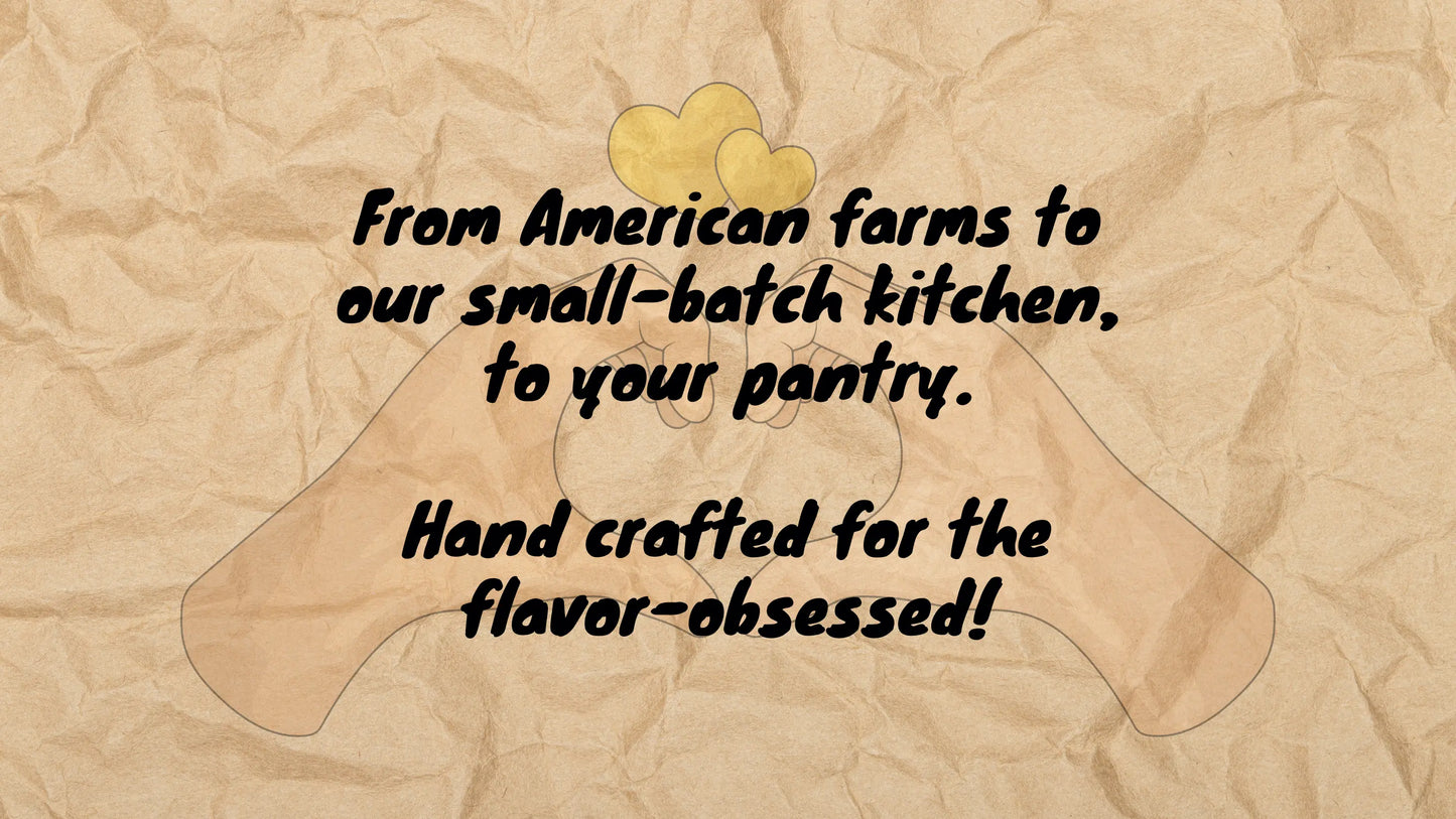 nomnomz brand value text on a crumpled brown paper background with two yellow hearts.