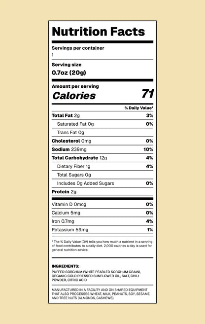 NomNomz Fire Sorghum Puffs - Bold Chili Flavor!