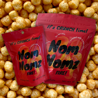NomNomz Fire Sorghum Puffs - Bold Chili Flavor!
