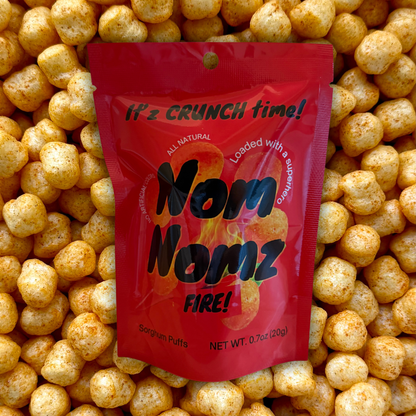 NomNomz Fire Sorghum Puffs - Bold Chili Flavor!