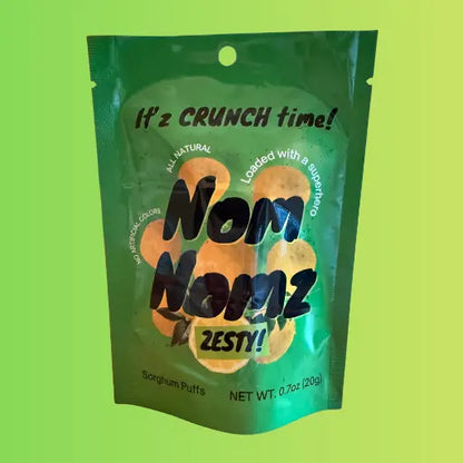 NomNomz Zesty! Savory Sorghum Puffs | Dairy Free & Gut-Friendly